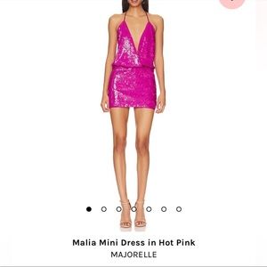 MAJORELLE Malia Mini Dress in Hot Pink